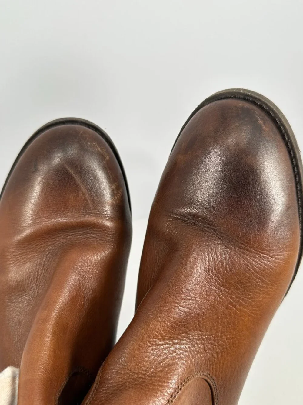 Arturo Chiang Cognac Brown Tall Leather Boots - 10M